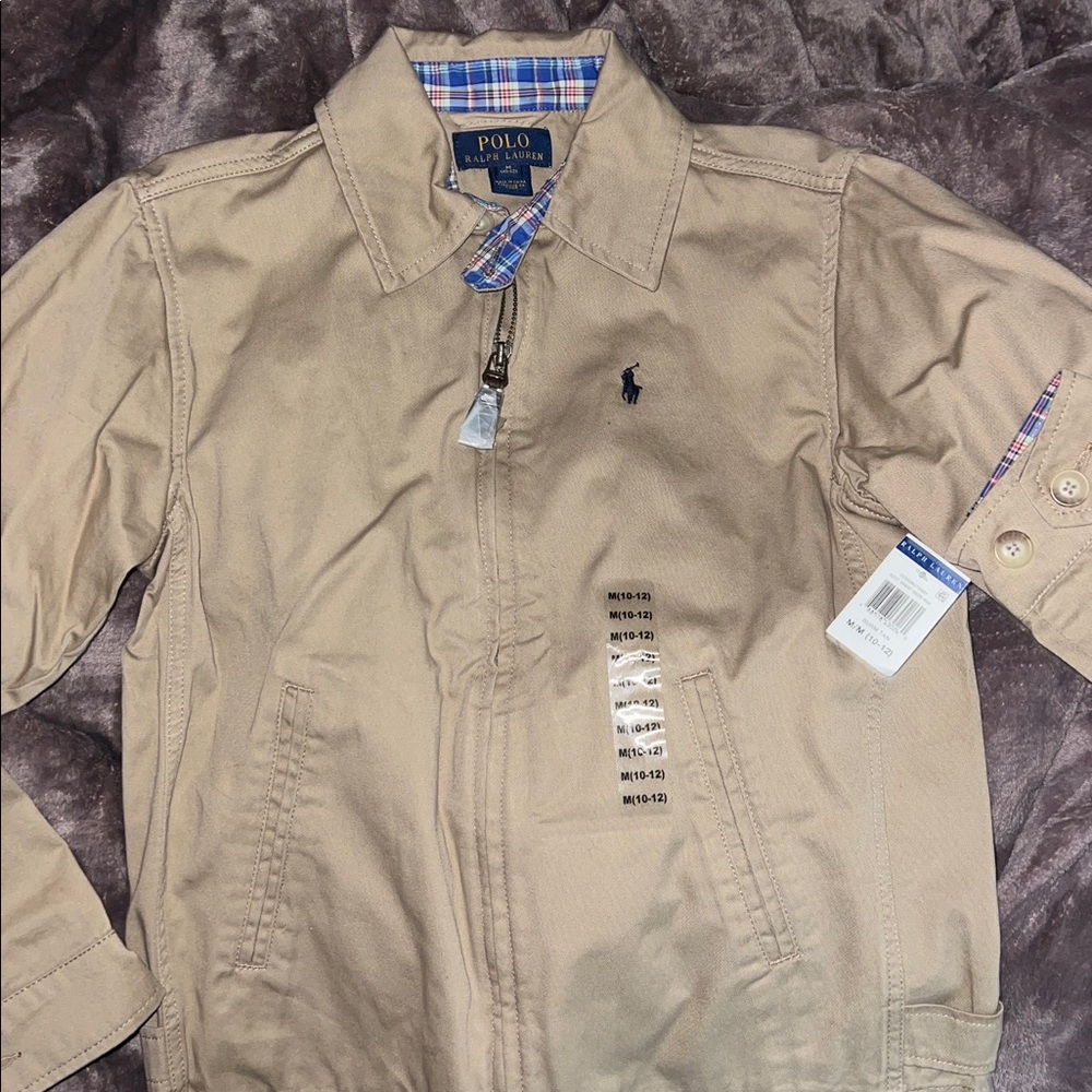 📗NWT Polo Ralph Lauren Tan Big Boys' (10-12) Chino Casual Jacket